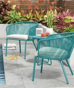 Fisher 3pc Deep Seating Patio Chat Set - Blue-Green - Project 62™