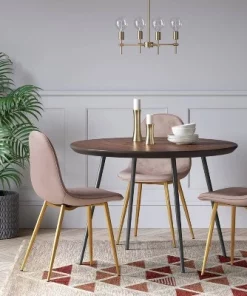 2pk Copley Velvet Dining Chair Blush Pink/Brass - Project 62™