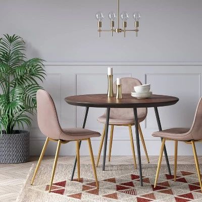 2pk Copley Velvet Dining Chair Blush Pink/Brass - Project 62™ 1 2pk Copley Velvet Dining Chair Blush Pink/Brass - Project 62™