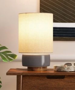 Ceramic Table Lamp with Wood Base - Threshold™