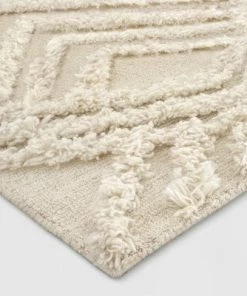 7'x10' Moroccan Shag Tufted Area Rug Cream - Project 62™
