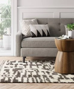 Jutland Geo Moroccan Hand Tufted Shag Area Rug Gray - Project 62™