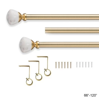 Marble Curtain Rod - Project 62 Antique Brass 2 Marble Curtain Rod - Project 62 Antique Brass - Image 2