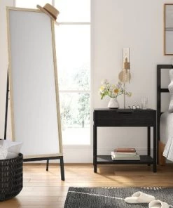 20" x 66" Oak and Metal Modern Floor Mirror Brown - Project 62™