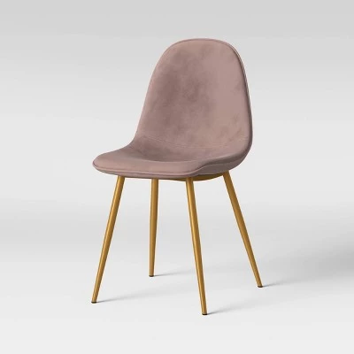 2pk Copley Velvet Dining Chair Blush Pink/Brass - Project 62™ 3 2pk Copley Velvet Dining Chair Blush Pink/Brass - Project 62™ - Image 3