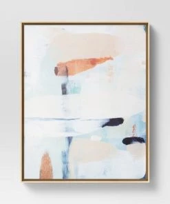 (Set of 2) 24" x 30" Abstract Framed Wall Art Canvas Beige - Project 62™