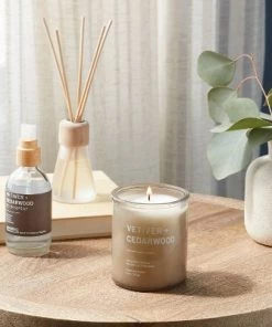 Threshold 3pk Diffuser Candle Room Spray Gift Set Vetiver Cedarwood - Project 62™
