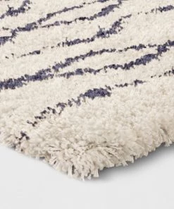 9'2"x12' Woven Diamond Area Rug Cream/Navy - Project 62™