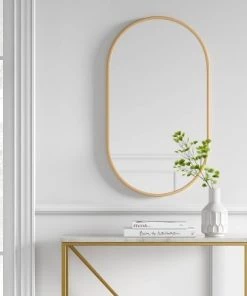 16" x 28" Metal Oval Pill Mirror - Project 62™ Black