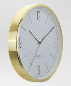 6" Round Wall Clock White/Brass - Project 62™