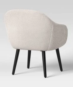 Harwell Modern Arm Barrel Chair with Wooden Legs Faux Shearling Cream - Project 62™ -Project 62 Shop GUEST bd29cafc d1c7 4f83 90ae 99176b1f2509