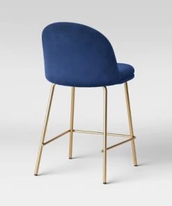 Nils Brass Base Counter Height Barstool - Project 62™ Navy Blue -Project 62 Shop GUEST c6738eac 6fdc 4910 a0ab 3bd7a2602dcc