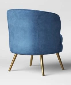 Beadle Accent Chair with Brass Leg Velvet Blue - Project 62™ -Project 62 Shop GUEST e11583ec 29c6 45c1 beb3 aaaa0bb28088