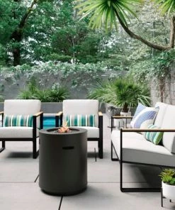 Black Metal Fire Pit & Fire Column Collection - Threshold™