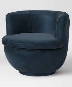 Dorton Round Swivel Barrel Chair - Project 62™ Navy Velvet -Project 62 Shop GUEST f52d5b14 a09b 48eb bb14 16df73f5e4b6