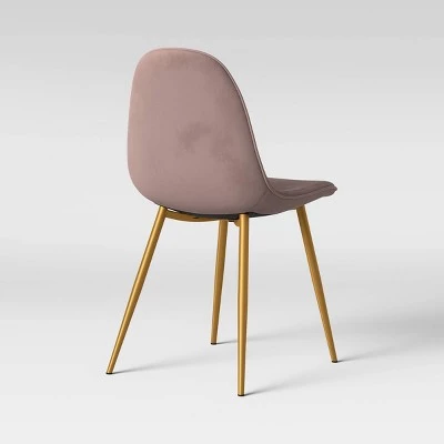 2pk Copley Velvet Dining Chair Blush Pink/Brass - Project 62™ 4 2pk Copley Velvet Dining Chair Blush Pink/Brass - Project 62™ - Image 4